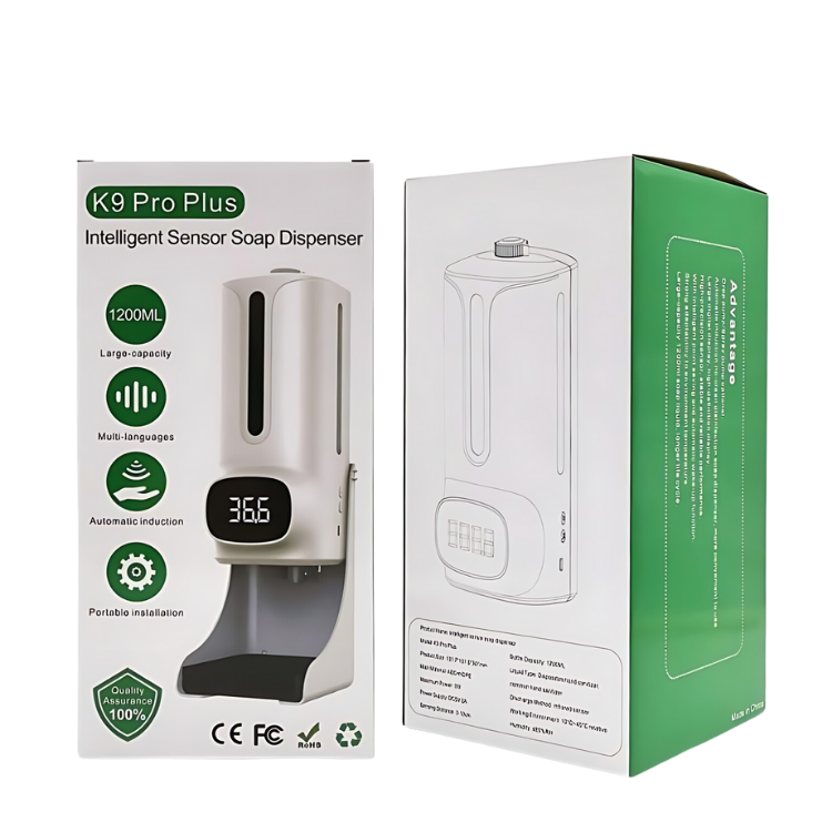  Máy đo thân nhiệt và rửa tay, model K9 Pro Plus Dual, thiết bị tiện dụng, sản xuất tại Trung Quốc 