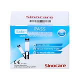  Que thử đường Safe Accu, hộp 50 cái, thương hiệu SinoCare, sản xuất tại Trung Quốc, đo đường huyết chính xác 