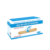  Que đè lưỡi gỗ Tanaphar, đã tiệt trùng, hộp 100 cái, gỗ tự nhiên, thớ mịn, sản xuất tại Việt Nam 