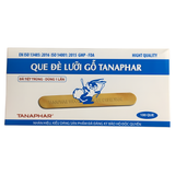  Que đè lưỡi gỗ Tanaphar, đã tiệt trùng, hộp 100 cái, gỗ tự nhiên, thớ mịn, sản xuất tại Việt Nam 
