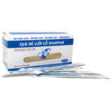  Que đè lưỡi gỗ Tanaphar, đã tiệt trùng, hộp 100 cái, gỗ tự nhiên, thớ mịn, sản xuất tại Việt Nam 