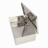  Hộp inox vuông, chất liệu bền bỉ, dễ vệ sinh, dùng trong y tế và gia đình 