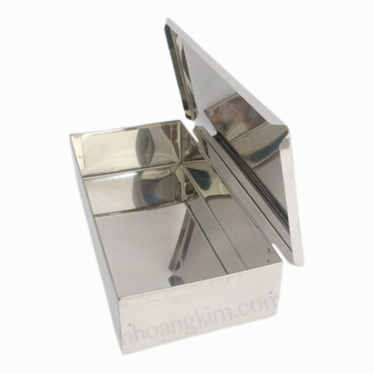  Hộp inox vuông, chất liệu bền bỉ, dễ vệ sinh, dùng trong y tế và gia đình 