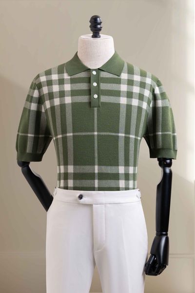 Áo mongtoghi xanh lá họa tiết kẻ ô - AP190XL