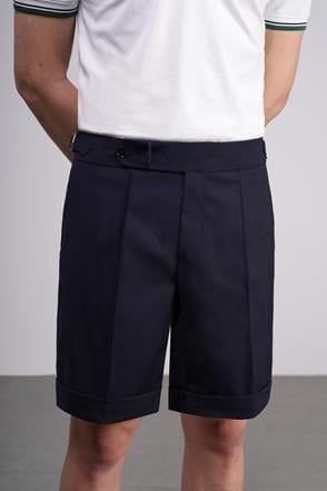 Quần ngố xanh tím than Sidetab - QN002