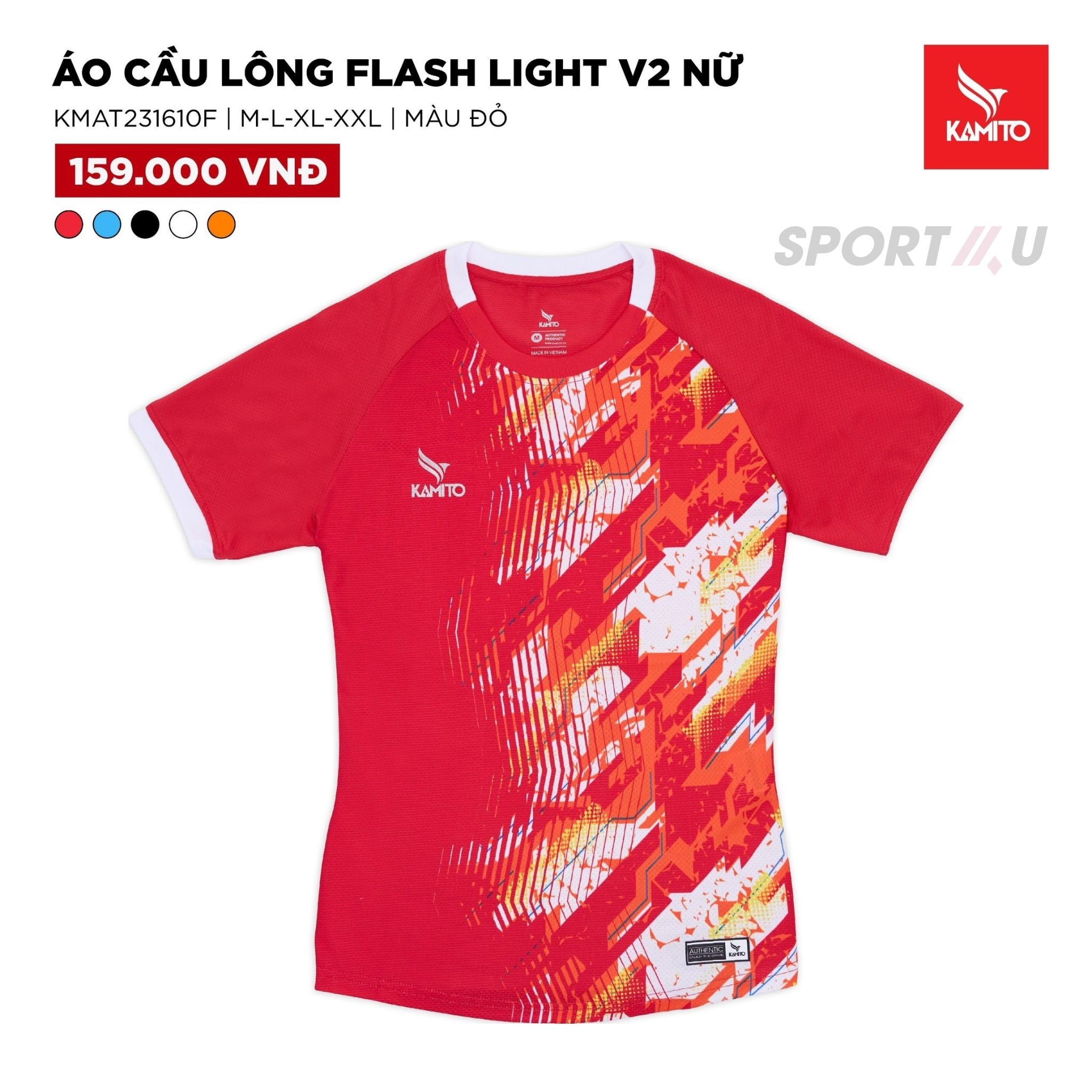  Áo Cầu Lông Nữ Kamito Flash Light V2 Đỏ 