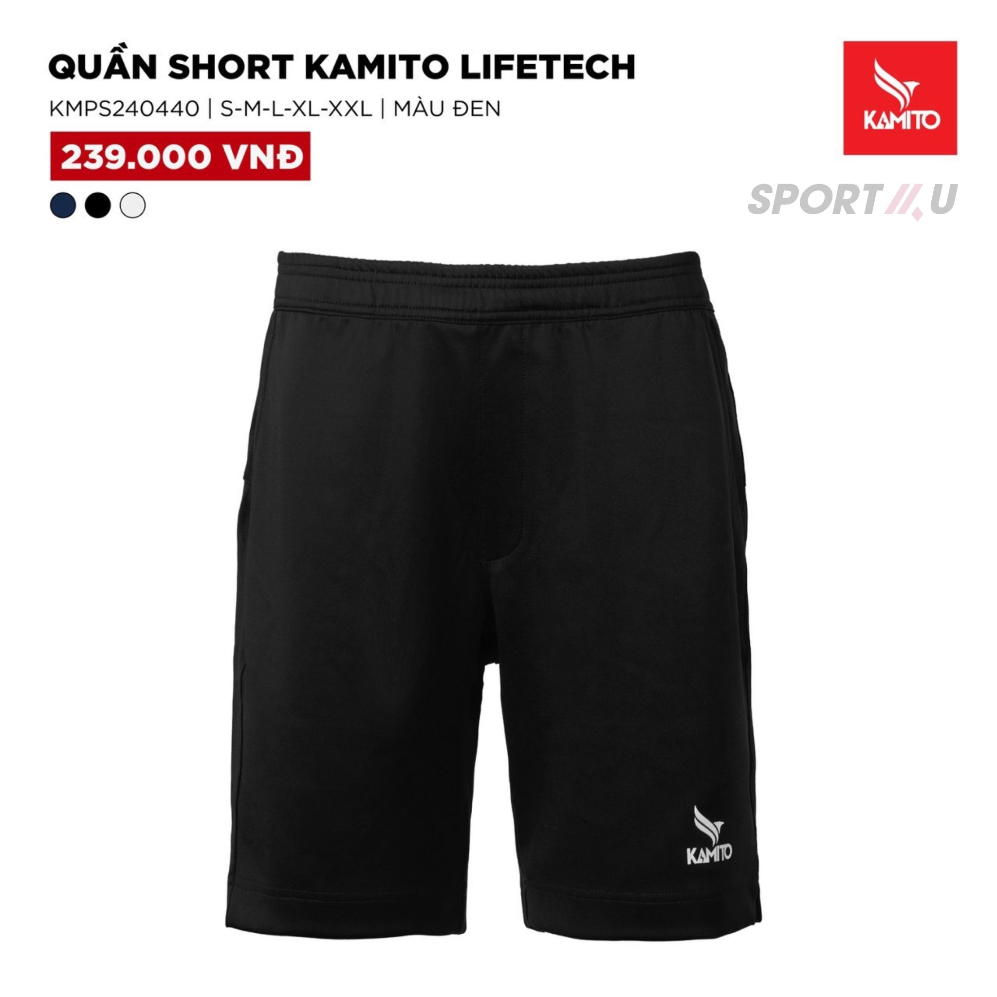 Quần Cầu Lông Nam Kamito LifeTech Đen 