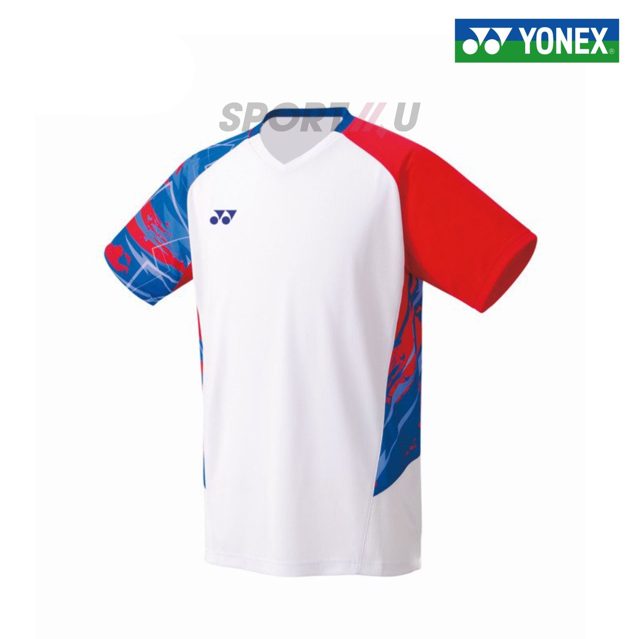  Áo Cầu Lông Nam Yonex S4UA015 Trắng Đỏ Xanh 