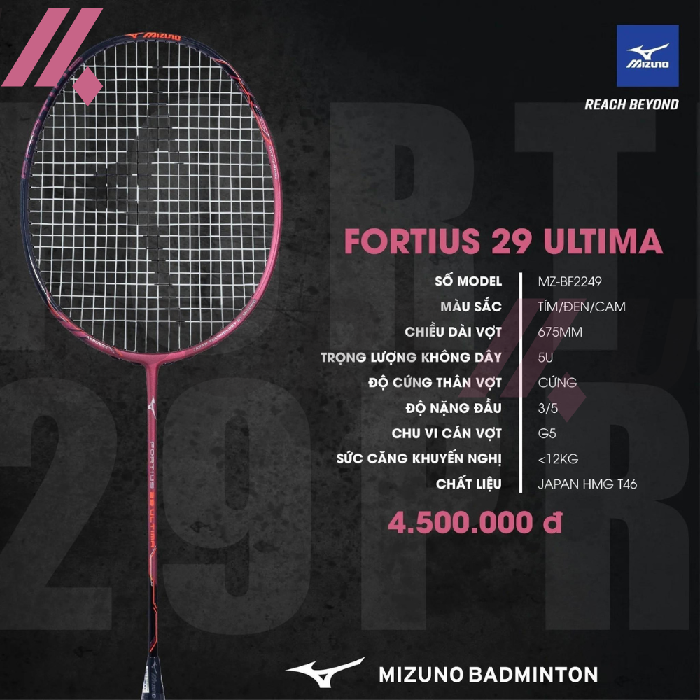  Vợt Cầu Lông Mizuno Fortius 29 ULTIMA - Chính Hãng 