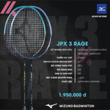  Vợt Cầu Lông Mizuno JPX 3 RAGE Xanh Navy - Chính Hãng 