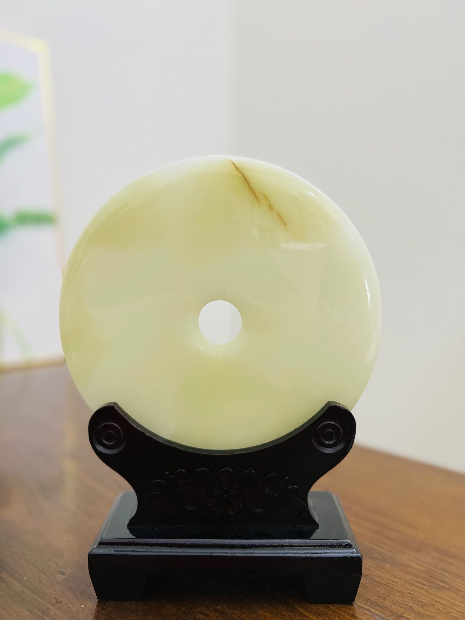  Đồng điếu ngọc onyx xanh nhất tâm tự nhiên 20cm 