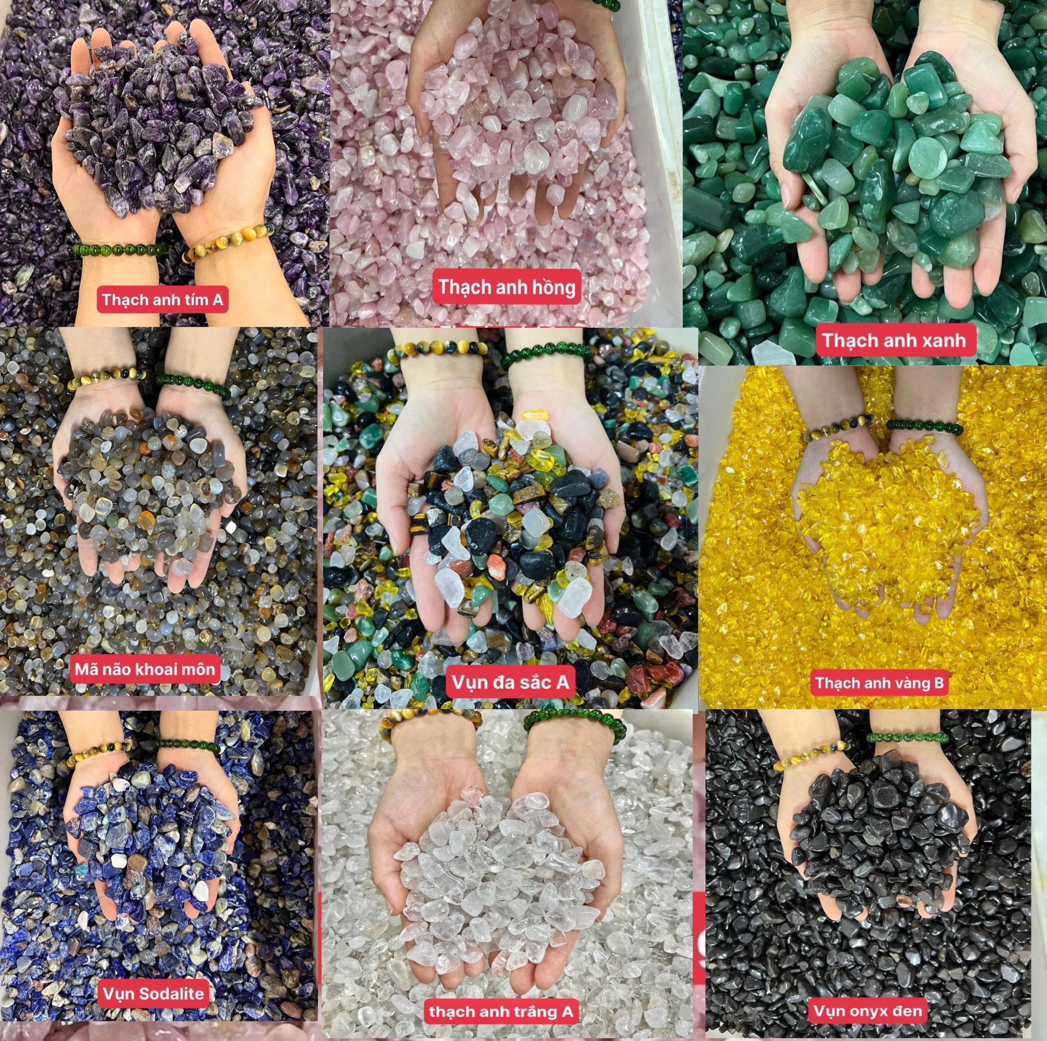  Vụn thạch anh đa sắc tự nhiên năng lượng cao ( đơn vị 1kg) 