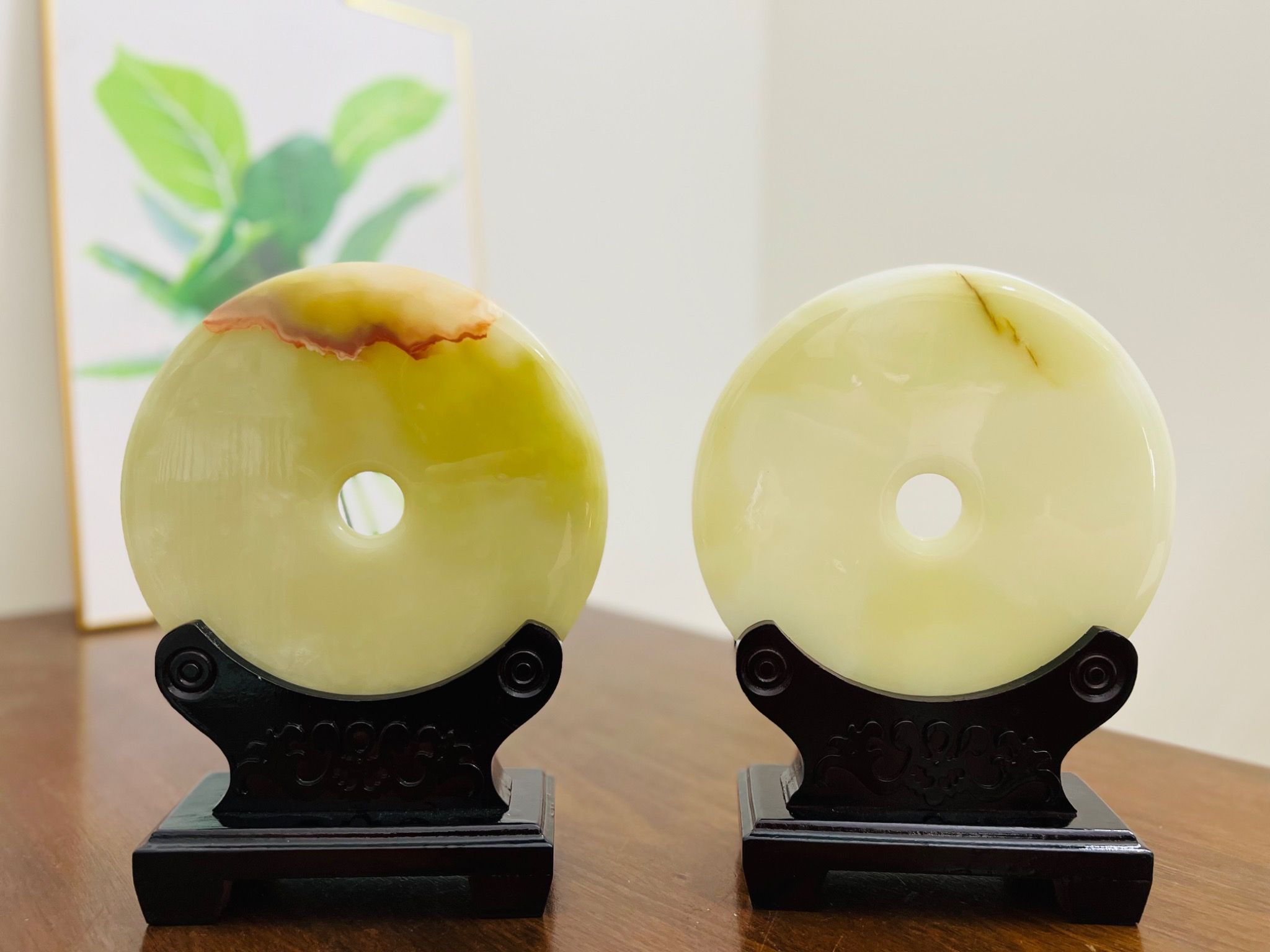  Đồng điếu ngọc onyx xanh nhất tâm tự nhiên 20cm 