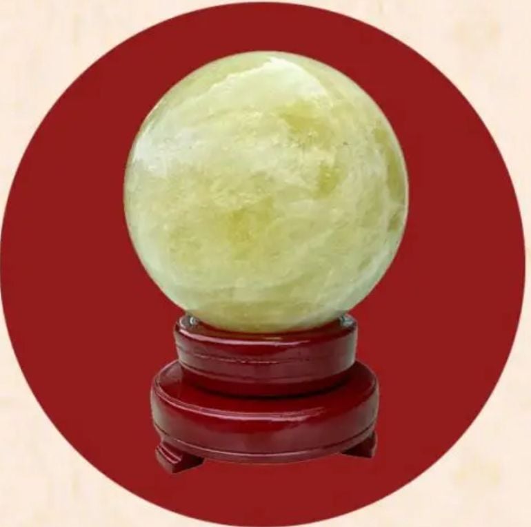  Bi cầu thạch anh vàng tự nhiên 1 -1,5kg 