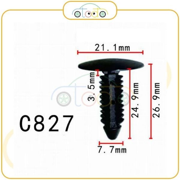 Chốt nhựa C827 dùng cho xe Ford sản xuất với độ chính xác cao