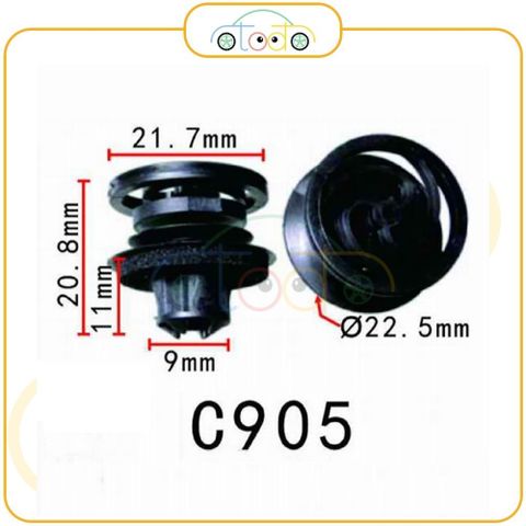 Chốt nhựa C905 dùng cho xe Audi/ Volkswagen sản xuất với độ chính xác cao