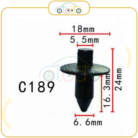 Chốt nhựa C189 dùng cho xe Mitsubishi/ Nissan/ Suzuki/ Toyota sản xuất với độ chính xác cao