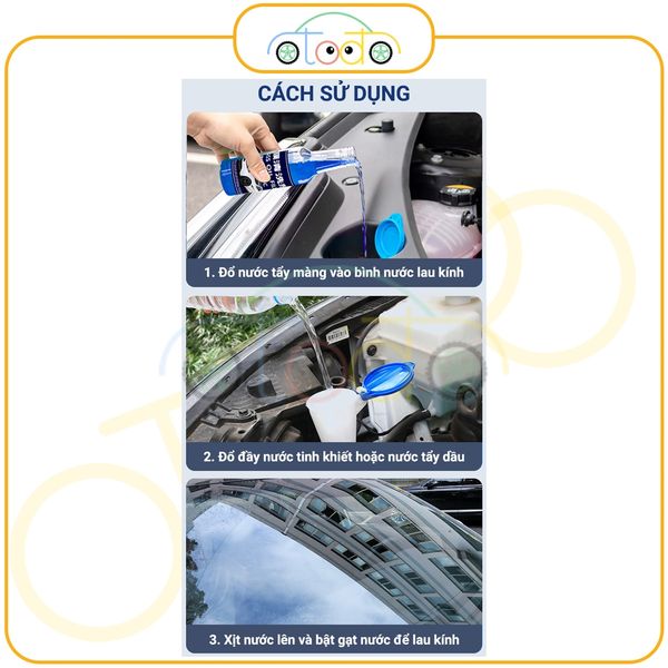 Chất tẩy màng dầu ô tô, Chất tẩy màng dầu kính cửa sổ, kính chắn gió phía trước xe hơi chống mưa và sương mù