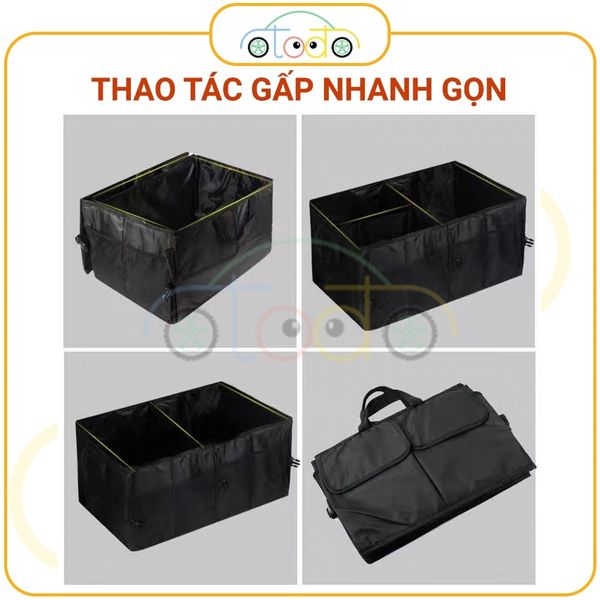 Hộp đựng đồ cốp xe ô tô, túi đựng đồ lặt vặt gấp gọn đa chức năng bằng vải Oxford (40 lít)