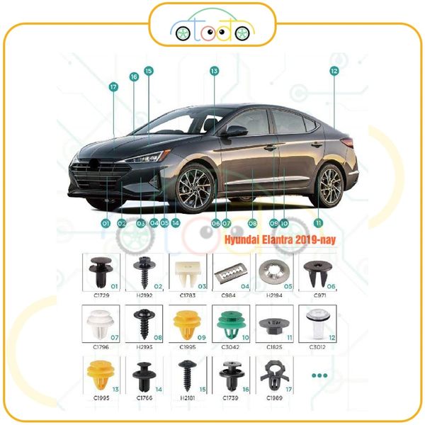 Chốt nhựa C1832 dùng cho xe Hyundai - Kia sản xuất với độ chính xác cao