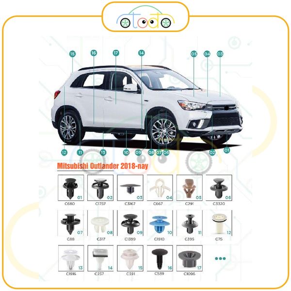 Chốt nhựa C489 dùng cho xe Mazda/ Mitsubishi/ Nissan sản xuất với độ chính xác cao