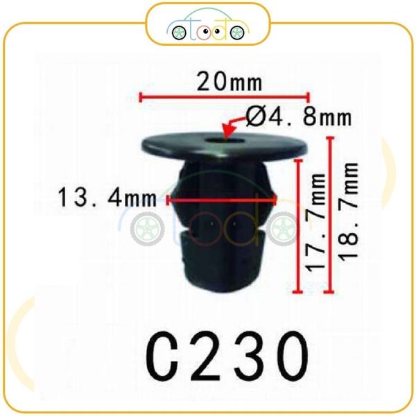 Chốt nhựa C230 dùng cho xe Toyota sản xuất với độ chính xác cao