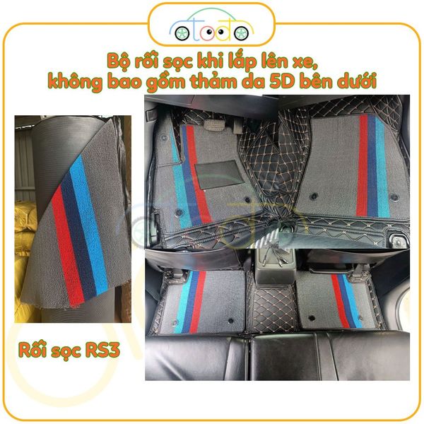 Bộ thảm rối sọc qua ngựa dành cho xe 5 chỗ Volkswagen Touareg năm 2010-2018 theo form thảm da