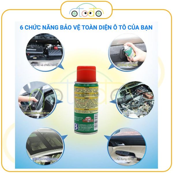 Chai xịt bảo dưỡng dải cao su và nhựa ô tô, chất bảo vệ dải gioăng cửa ô tô, cửa sổ trời ô tô, chống lão hóa và làm mềm