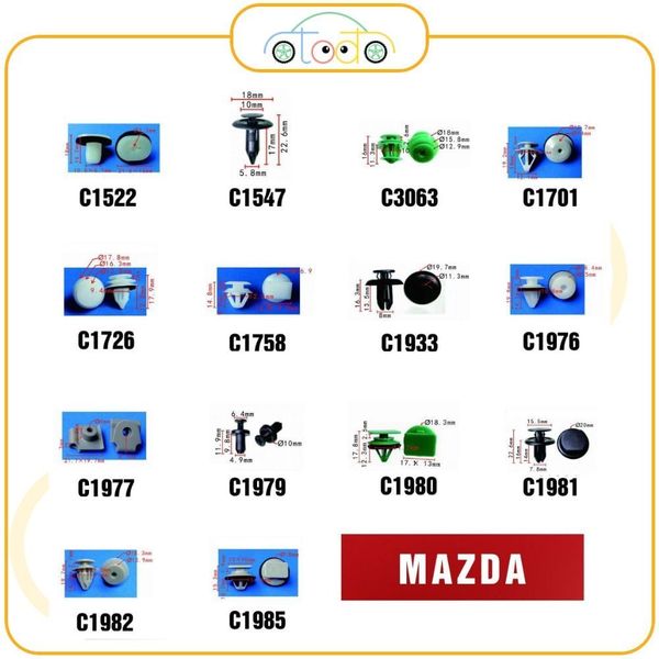 Chốt nhựa C340 dùng cho xe Ford/ Mazda sản xuất với độ chính xác cao