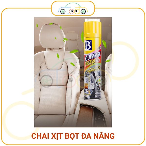 Chai xịt bọt vệ sinh làm sạch nội thất ô tô, ghế da, sofa và động cơ ô tô