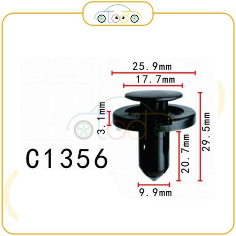 Chốt nhựa C1356 dùng cho xe Toyota sản xuất với độ chính xác cao