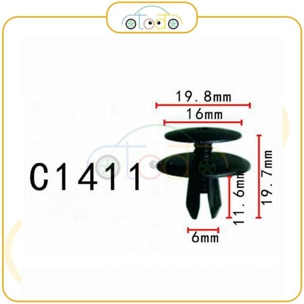chốt nhựa C1411 dùng cho xe Volkswagen sản xuất với độ chính xác cao