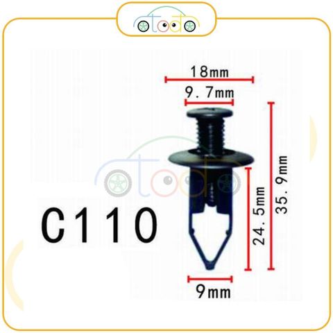 Chốt nhựa C110 dùng cho xe Mazda/ Toyota sản xuất với độ chính xác cao