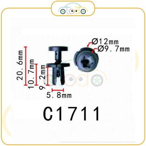 Chốt nhựa C1711 dùng cho xe Volkswagen sản xuất với độ chính xác cao