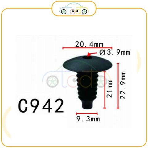 Chốt nhựa C942 dùng cho xe Audi/ Volkswagen/ BMW/ Opel sản xuất với độ chính xác cao