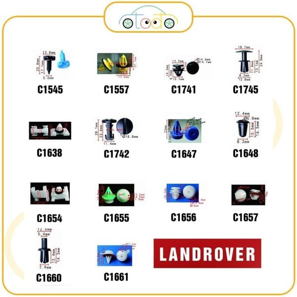 Chốt nhựa C1745 dùng cho xe Land Rover sản xuất với độ chính xác cao