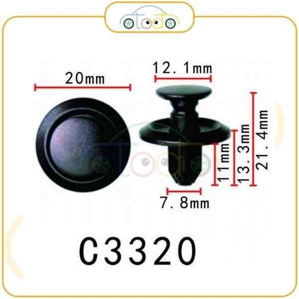 Chốt nhựa C3320 dùng cho xe Mitsubishi sản xuất với độ chính xác cao