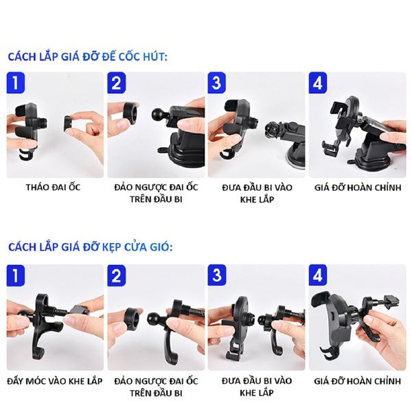 Giá đỡ điện thoại di động trên ô tô, xe hơi có thể điều chỉnh hướng