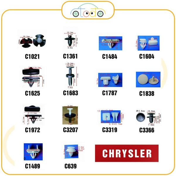 Chốt nhựa C818 dùng cho xe Chrysler/ Ford sản xuất với độ chính xác cao