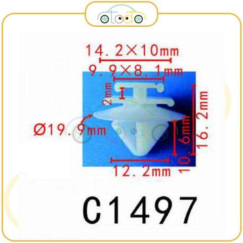 Chốt nhựa C1497 dùng cho xe Peugeot/ Citroen/ Renault sản xuất với độ chính xác cao