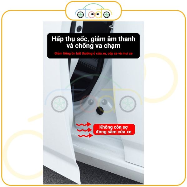 Miếng đệm cao su giảm chấn cửa xe ô tô, cốp xe, miếng đệm chống va chạm dải cách âm
