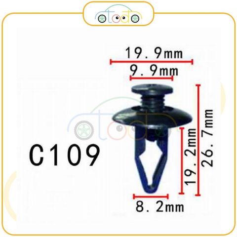 Chốt nhựa C109 dùng cho xe Nissan sản xuất với độ chính xác cao
