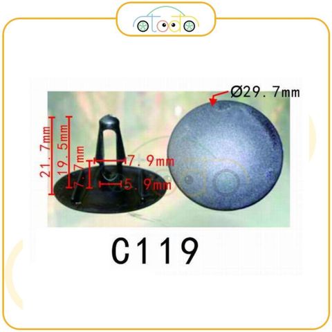 Chốt nhựa C119 dùng cho xe Toyota sản xuất với độ chính xác cao