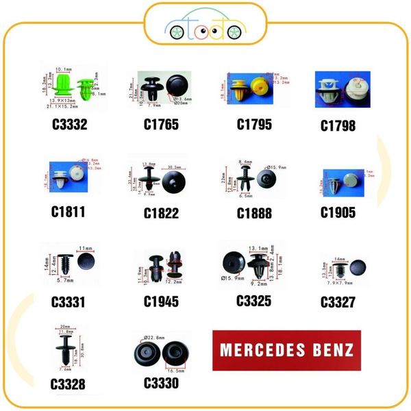 Chốt nhựa C1822 dùng cho xe Mercedes Benz sản xuất với độ chính xác cao