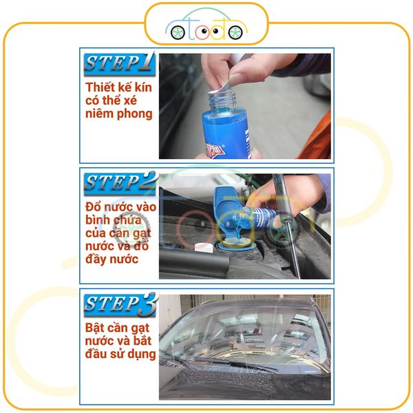 Nước rửa kính cô đặc cho xe hơi Kappler dung dịch tẩy nhờn màng phim, kính xe ô tô