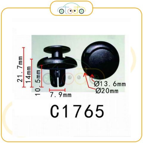 Chốt nhựa C1765 dùng cho xe Mercedes Benz sản xuất với độ chính xác cao