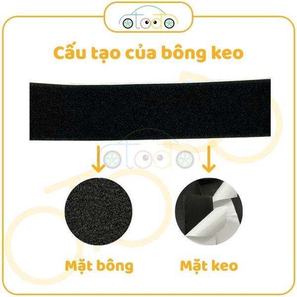 Velcro, băng dính gai, khóa nhám, tape có keo sẵn bán theo mét dài