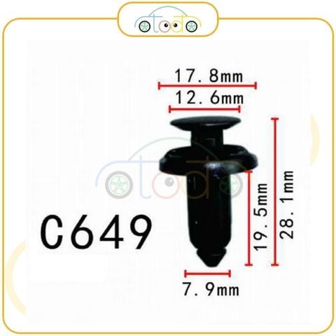 Chốt nhựa C649 dùng cho xe Honda sản xuất với độ chính xác cao