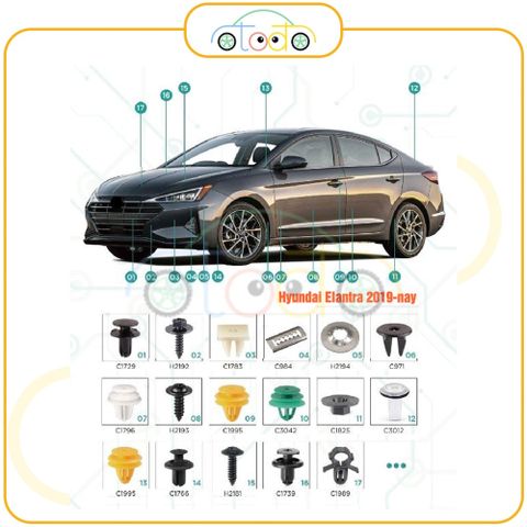 Chốt nhựa C3049  dùng cho xe Hyundai - Kia sản xuất với độ chính xác cao