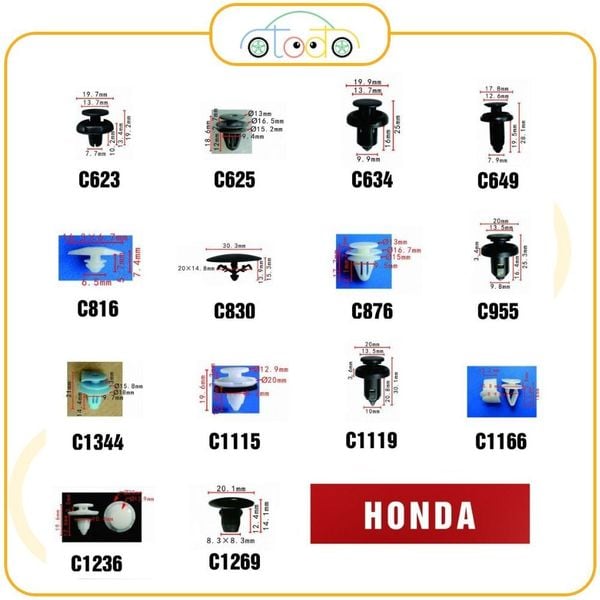 Chốt nhựa C1952 dùng cho xe Honda sản xuất với độ chính xác cao